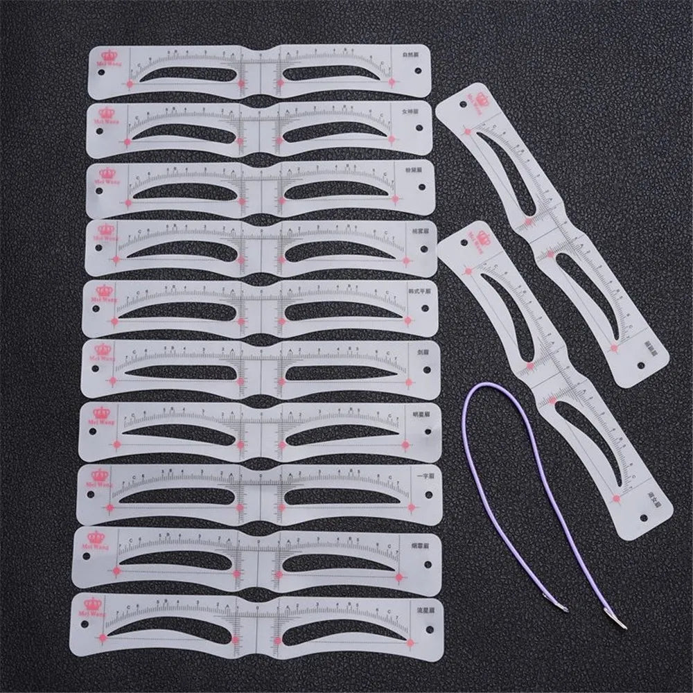 Reusable Eyebrow Stencils – 12 Shapes for Perfect Brows Eyebrow Stencil Set QXL