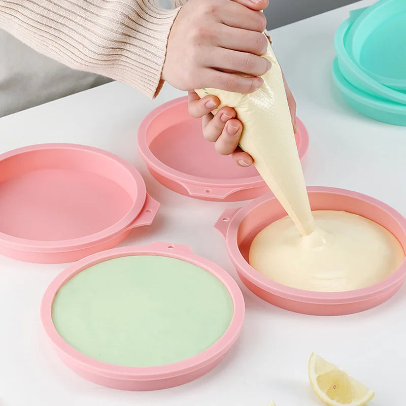 Silicone Cake Mold Set | Non-Stick Round Baking Pans Silicone Baking Mold QXL