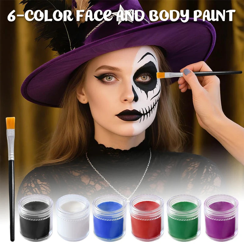 10g Face & Body Oil Paint Cream with Brush | Halloween Cosplay Face & Body Paint QXL