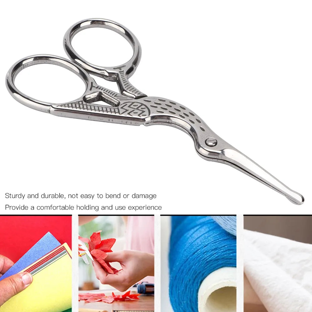 Blunt Tip Nose Hair Scissors | Stainless Steel Crane Design Nose Hair Scissors QXL