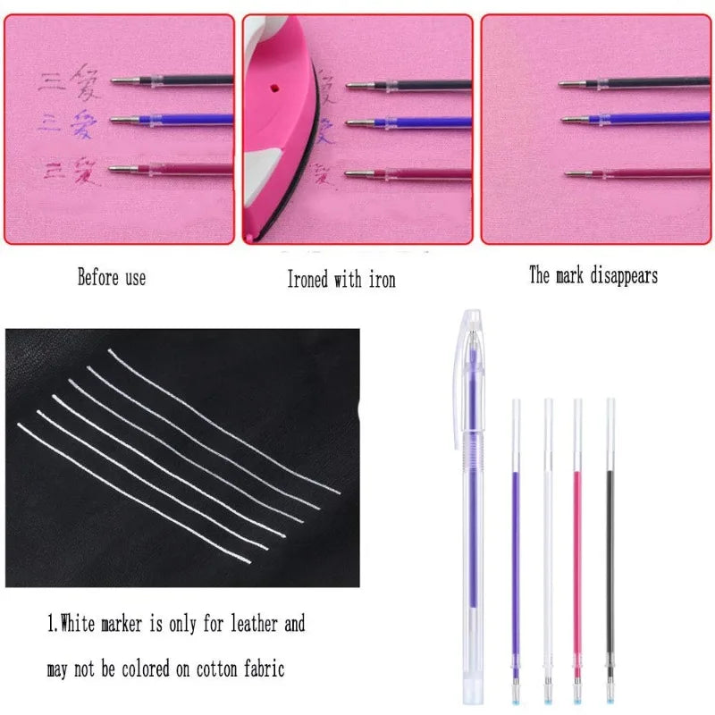Heat-Erase Fabric Marking Pen | 40 Refills for Sewing & Leather Fabric Marking Pen QXL