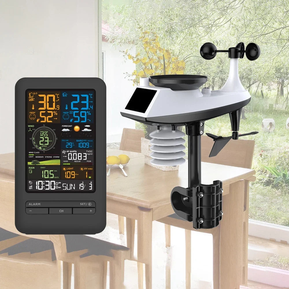 Tuya WiFi Smart Weather Station | Color Screen Digital Clock Smart Weather Station QXL