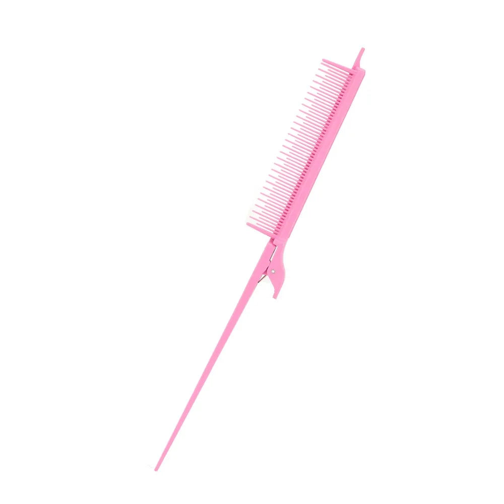Carbon Fiber Highlighting Tail Comb | Pink Fine Tooth Teasing Hair Styling Comb QXL