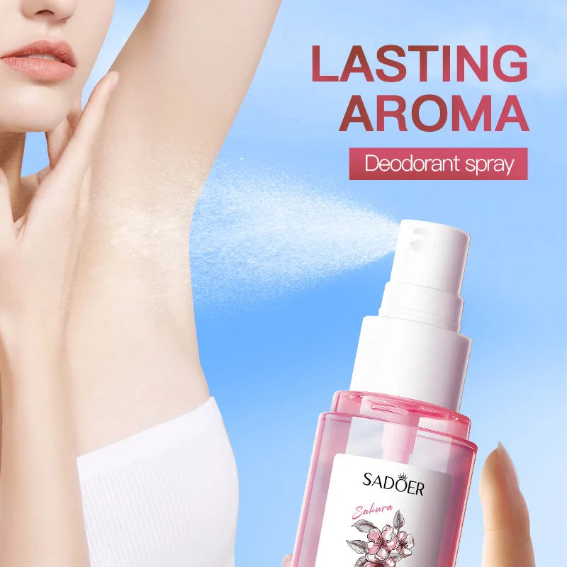 SADOER Sakura Underarm Fragrance Spray | Alcohol-Free 40ml Underarm Fragrance Spray QXL