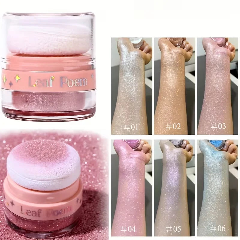 Diamond Glitter Highlighter Powder – Face & Body Shimmer Face & Body Highlighter QXL