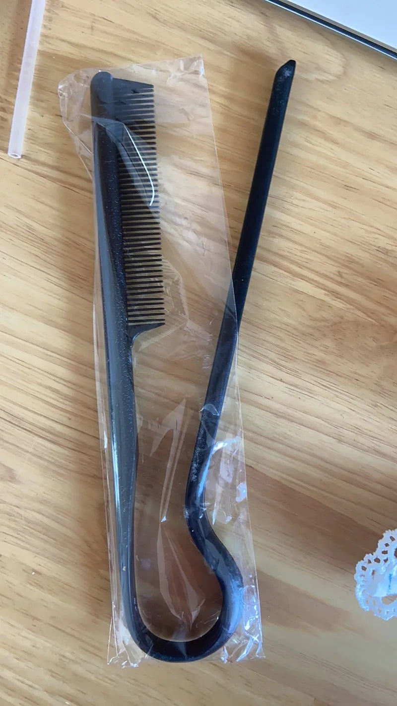 V-Comb Hair Straightening Splint Comb for Wigs & Styling Hair Styling Comb QXL black