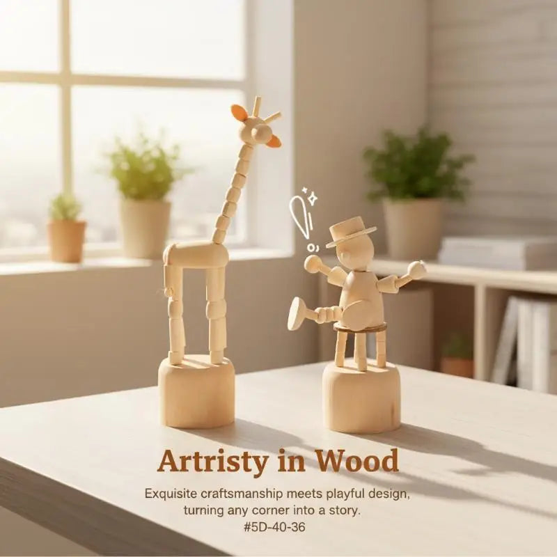 Wooden Animal Finger Puppet Figurines | DIY Kids Desk Toy Wooden Finger Puppet QXL