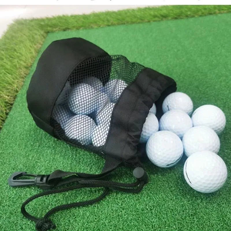 Polyester Drawstring Mesh Golf Ball Bag | Hanging Organizer Golf Ball Bag QXL