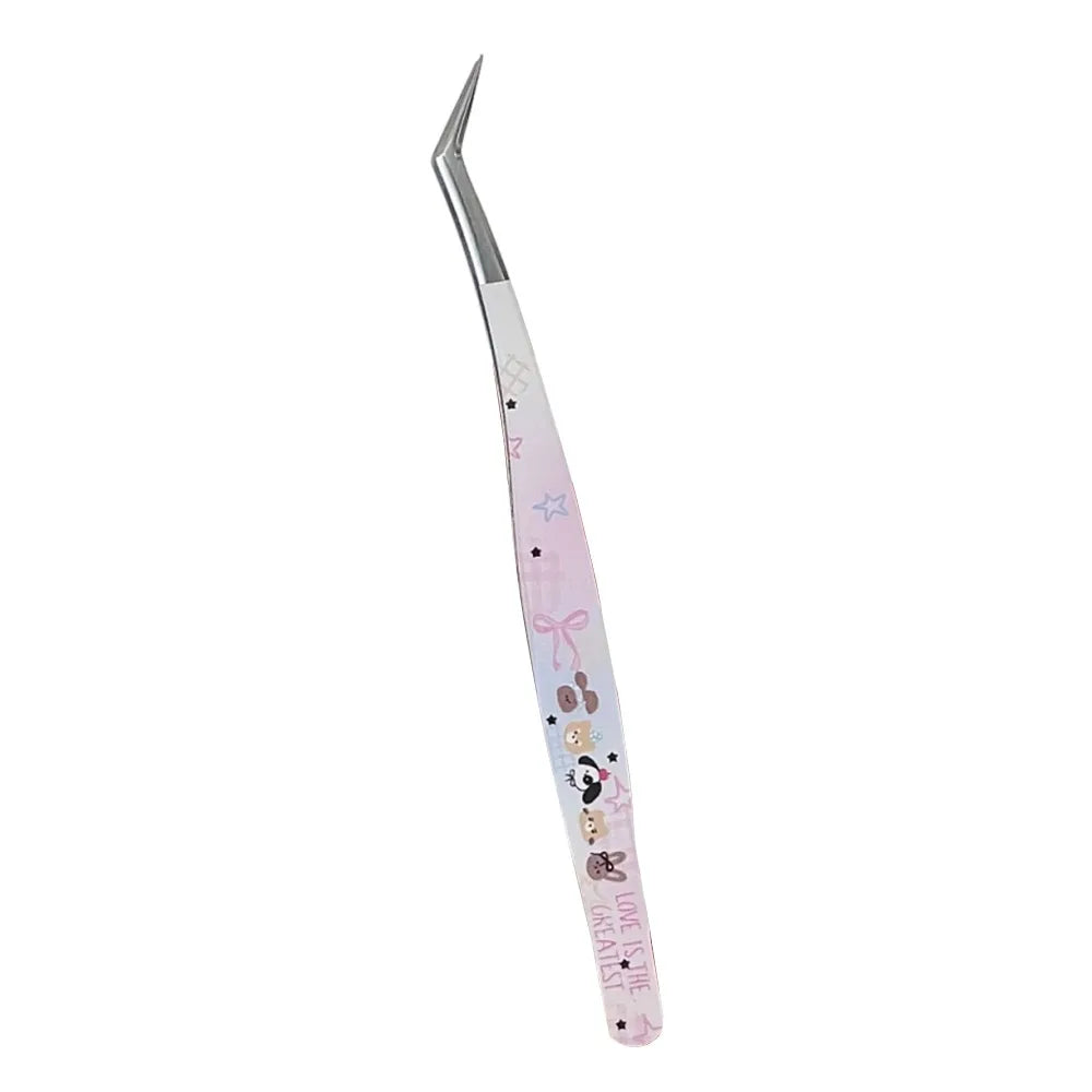 Curved Lash Extension Tweezers | Stainless Steel Cartoon Design Lash Extension Tweezer QXL Style 1
