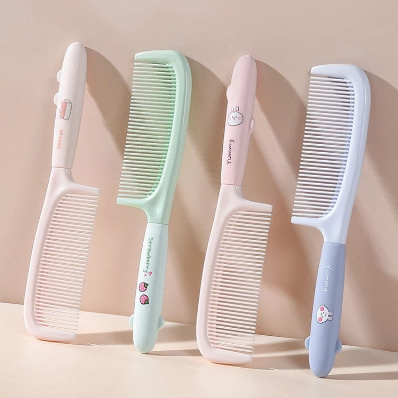 Cartoon Anti-Static Pointed Tail Comb for Kids | Pink & Green Kids Hair Comb QXL