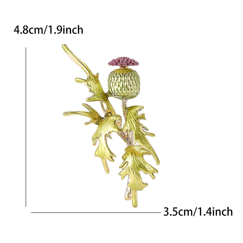 Rhinestone Green Primrose Brooch Pin | Floral Corsage for Women Rhinestone Brooch Pin QXL