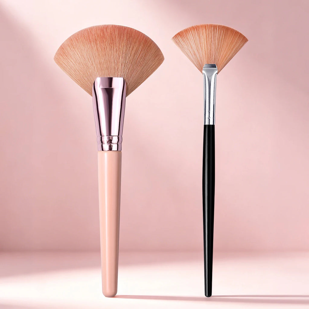 KOSSHOW 2-Pack Fan Makeup Brushes | Highlighter & Blush Set Fan Makeup Brush Set QXL