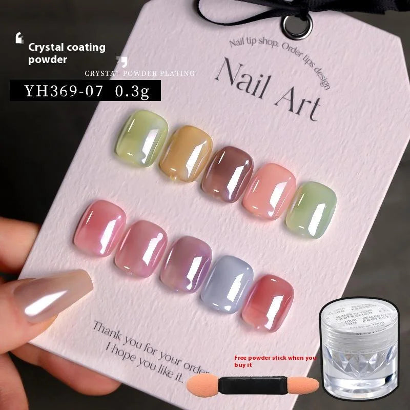 Aurora Pearl Chrome Nail Glitter Powder | Mirror Shimmer Chrome Nail Powder QXL