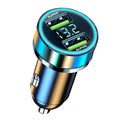 240W Dual USB Car Charger Fast Charging Digital Display Car USB Charger QXL Black Car Charger