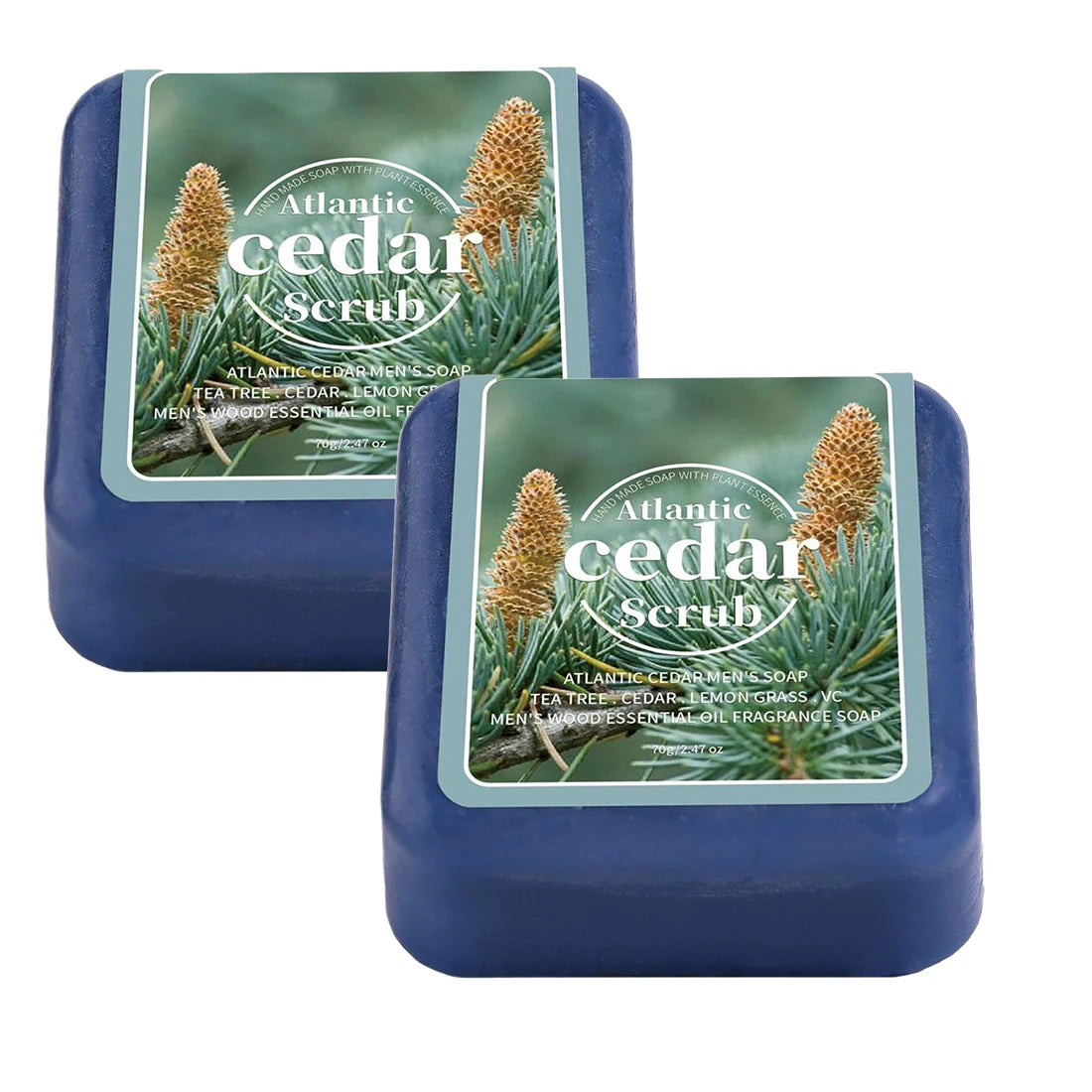 Men's Cedar Essential Oil Scrub Soap Bar | Moisturizing Men's Bar Soap QXL