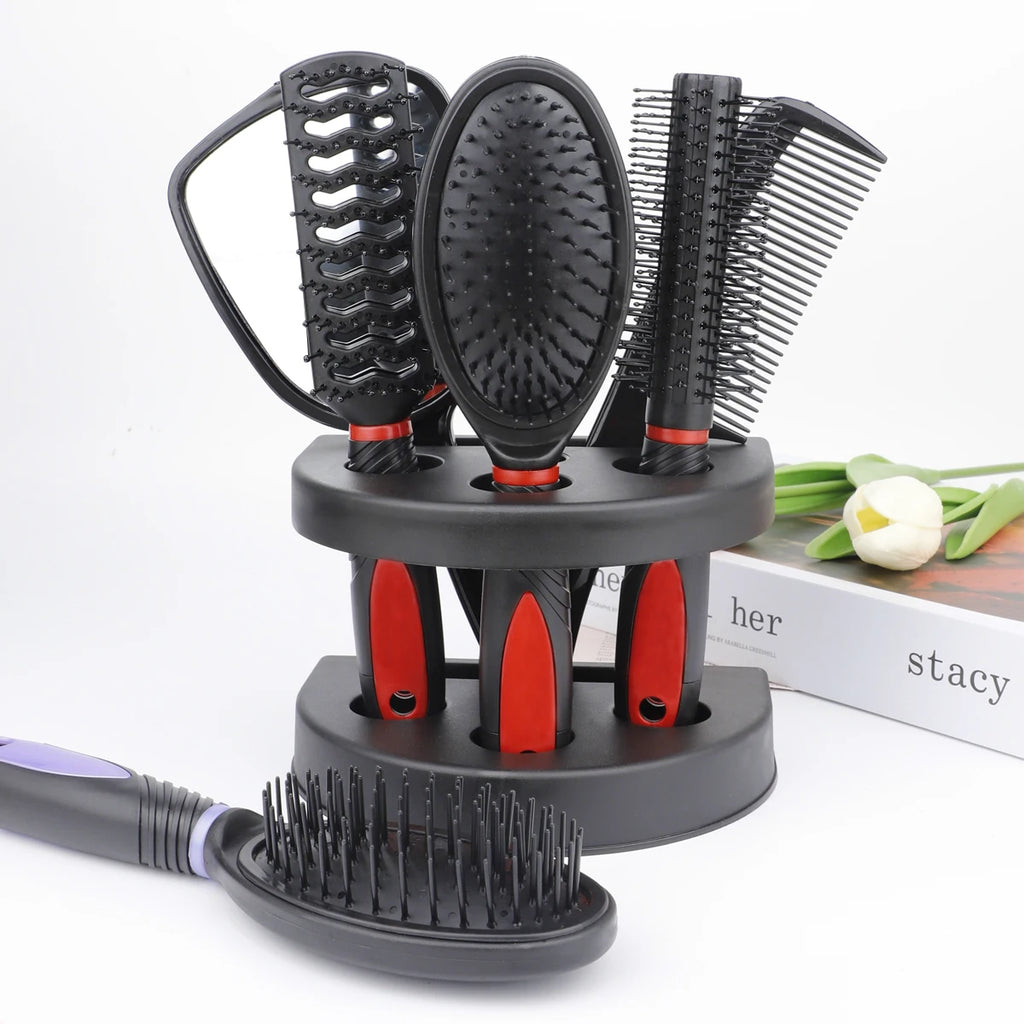 RANCAI 4/5-Piece Mirror Comb Set | Air Cushion & Curly Hair Hair Comb Set QXL