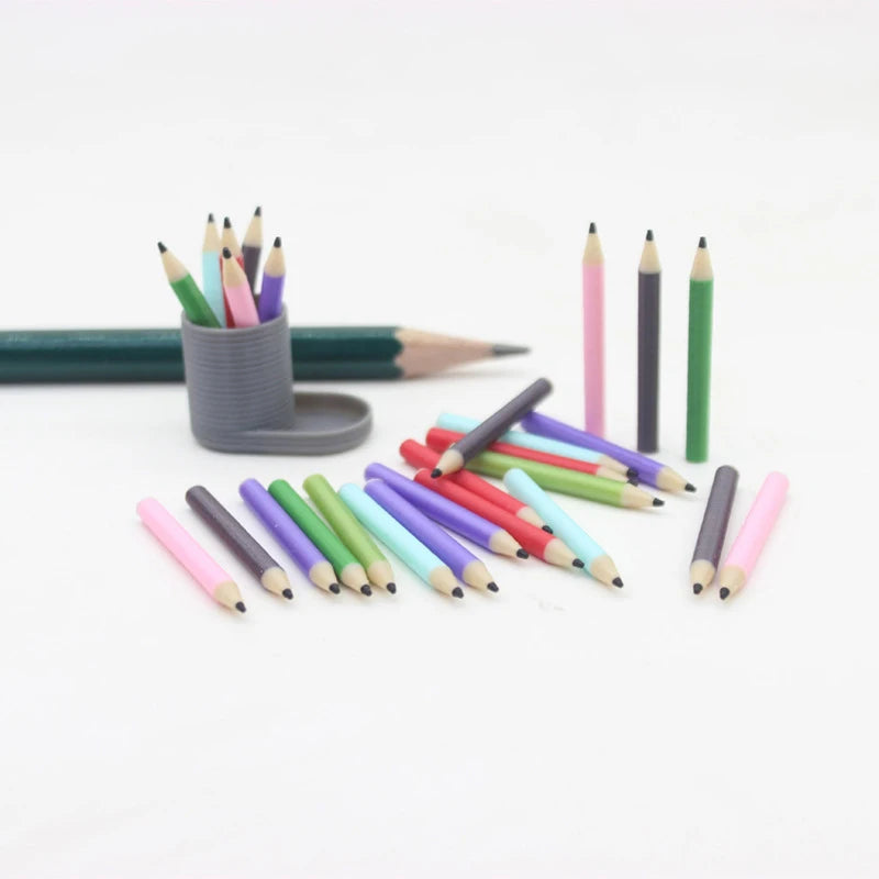 1:12 Dollhouse Miniature Pen Holder & 6 Colored Pencils Set Dollhouse Miniature Set QXL