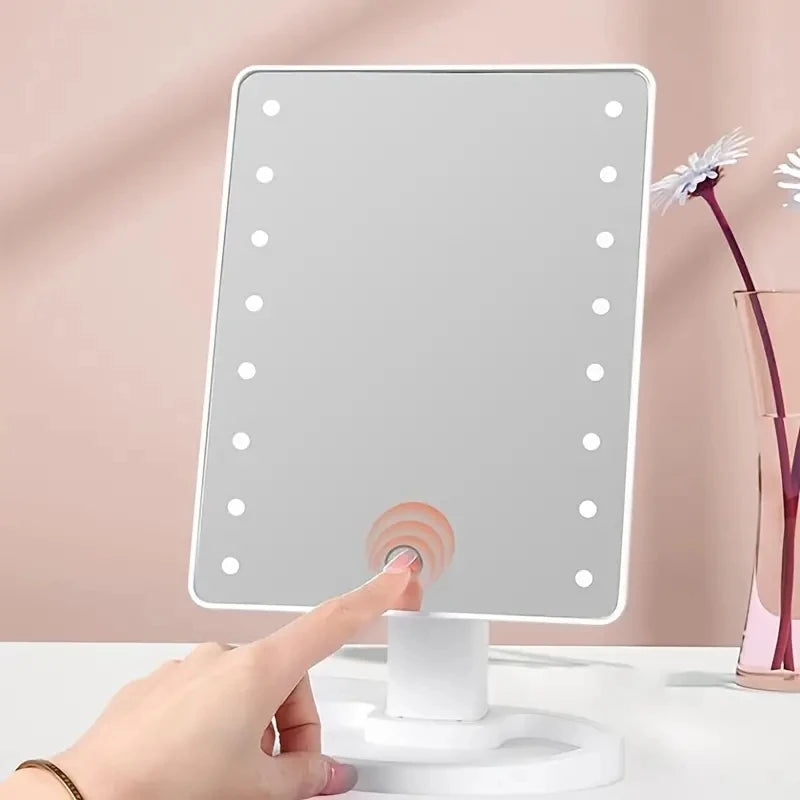 LED Vanity Makeup Mirror | Touch Dimmer & 360° Rotation LED Vanity Mirror QXL WHITE