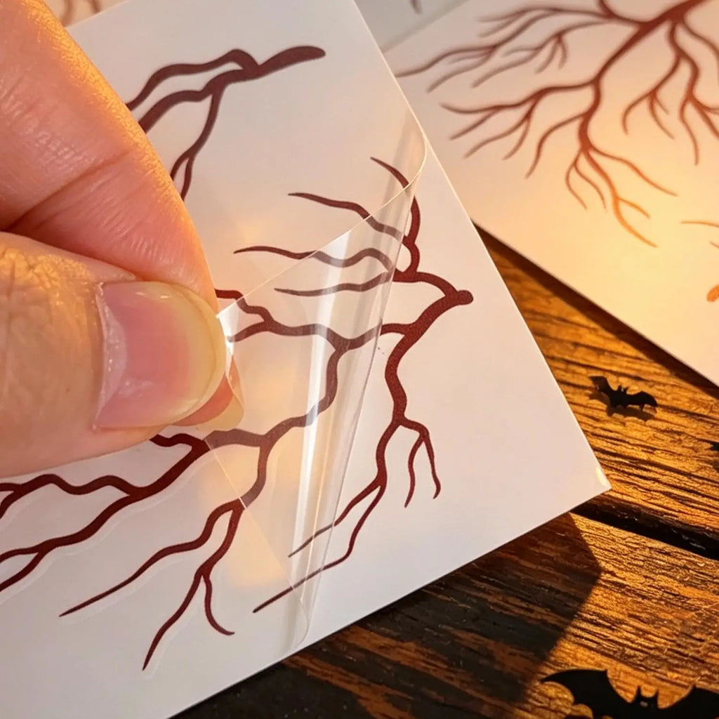 10-Pack Halloween Vein Temporary Tattoo Stickers | Body Art Temporary Tattoo Stickers QXL
