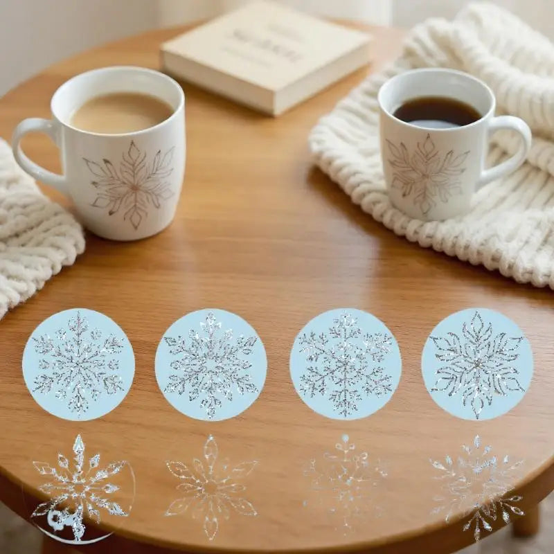 500-Pack Clear Snowflake Stickers | Christmas Labels & Decals Craft Sticker Roll QXL