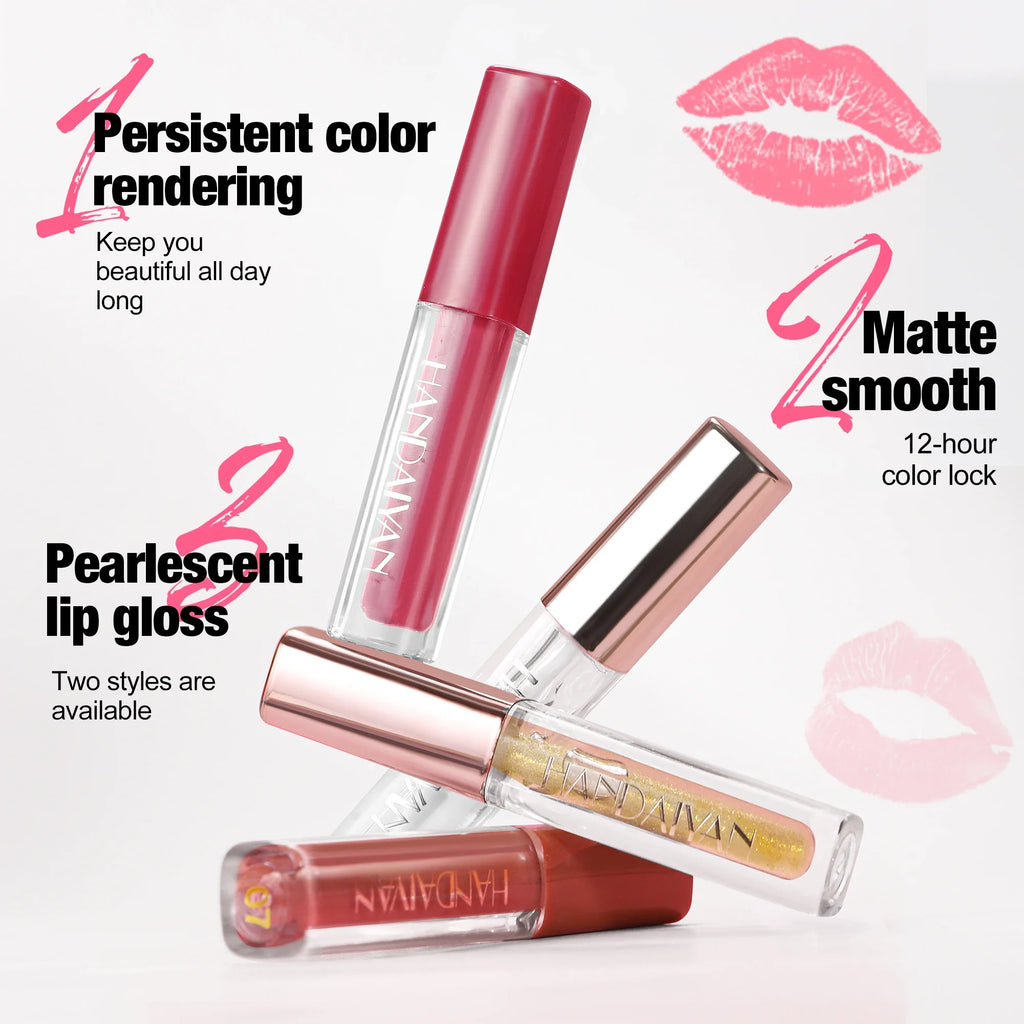 Handaiyan 4-Pc Velvet Liquid Lipstick Set | Matte & Gloss Liquid Lipstick Set QXL
