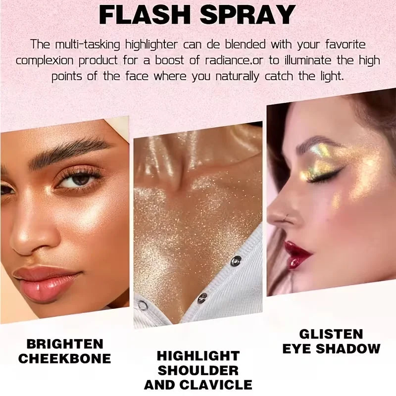 Diamond Glitter Highlighter Powder – Face & Body Shimmer Face & Body Highlighter QXL