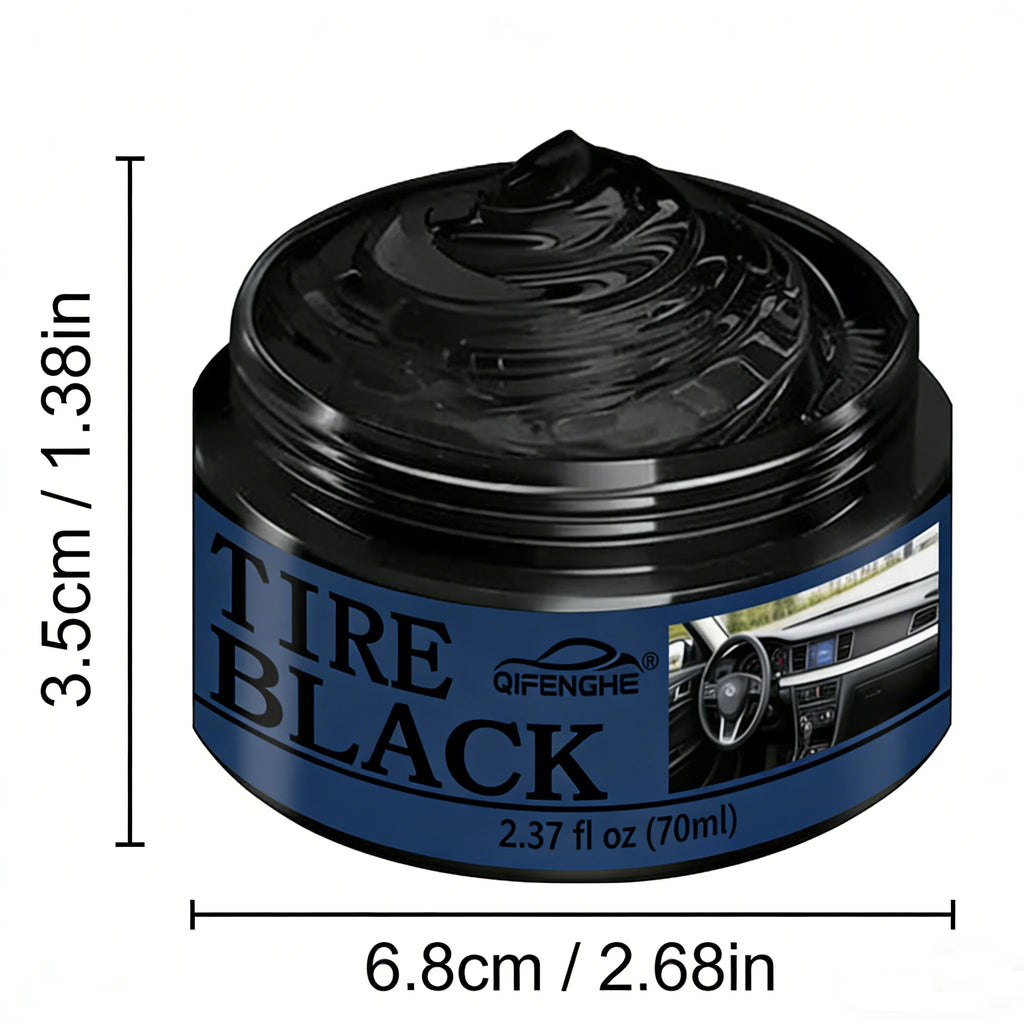 Tire Black Cream 70ml | Car Tire Shine & Rubber Renovator Tire Shine Cream QXL
