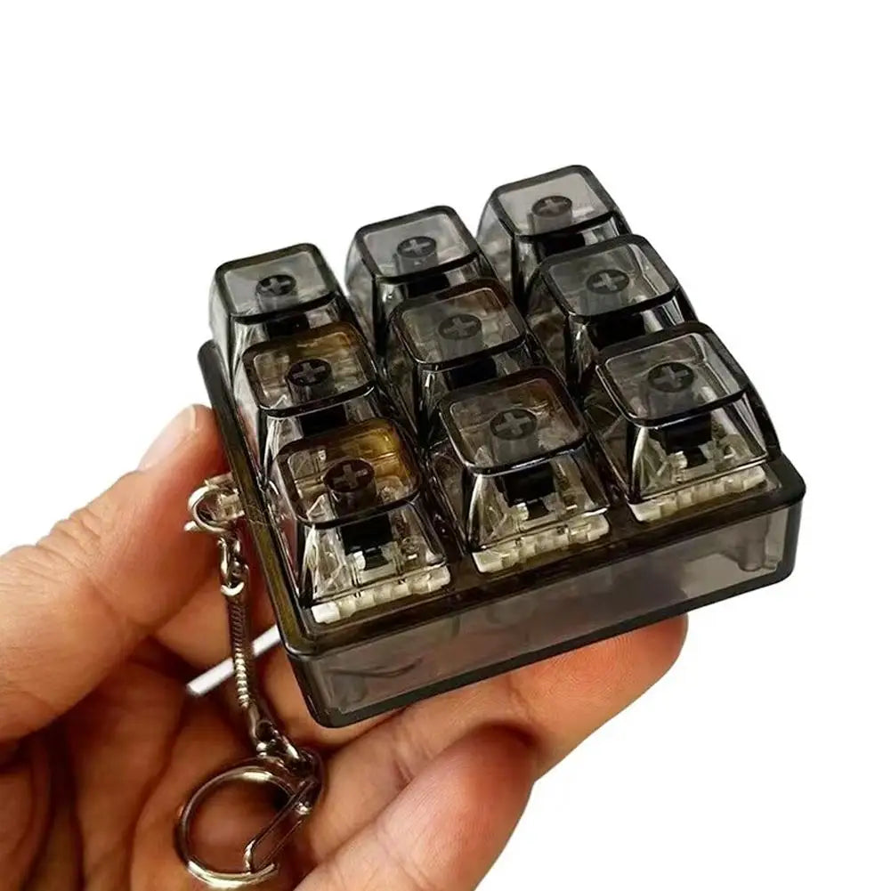 9-Key LED Fidget Keyboard Keychain | Clicky Tactile Toy Fidget Keychain Toy QXL A