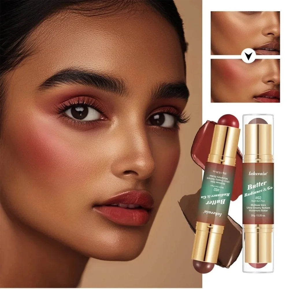 Double-Ended Blush & Bronze Stick | Multipurpose Makeup Blush Stick QXL