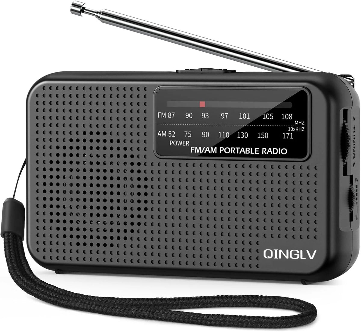YITHOR Portable AM/FM Emergency Radio | Telescopic Antenna Portable AM/FM Radio QXL Black