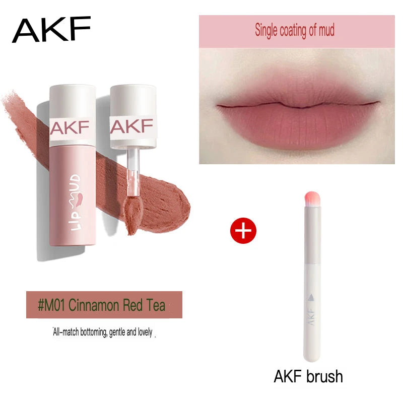 AKF Matte Velvet Lip Gloss | Clay Lip Color Rosy Finish Matte Lip Gloss QXL