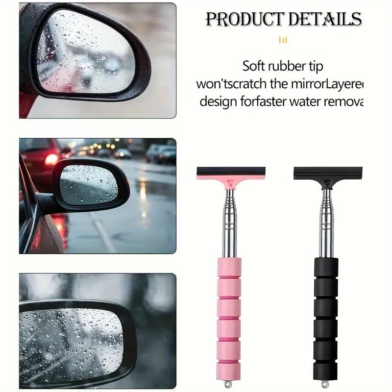 Retractable Car Mirror & Glass Wiper | Silicone Cleaning Tool Car Glass Wiper QXL
