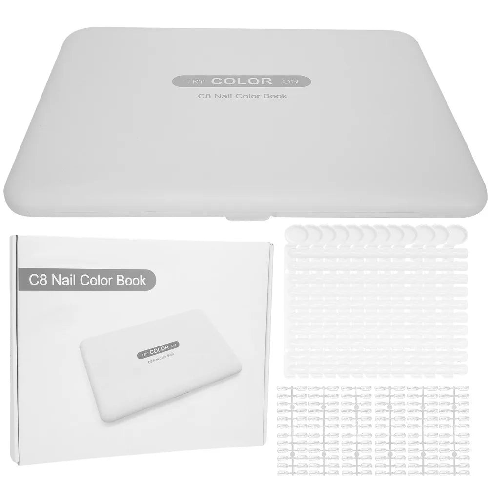120-Slot Nail Gel Polish Display Book | Detachable Tip Chart Nail Display Book QXL black