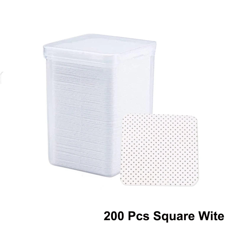 200-Pack Lint-Free Nail Wipes & Eyelash Glue Pads Lint-Free Nail Wipes QXL WHITE