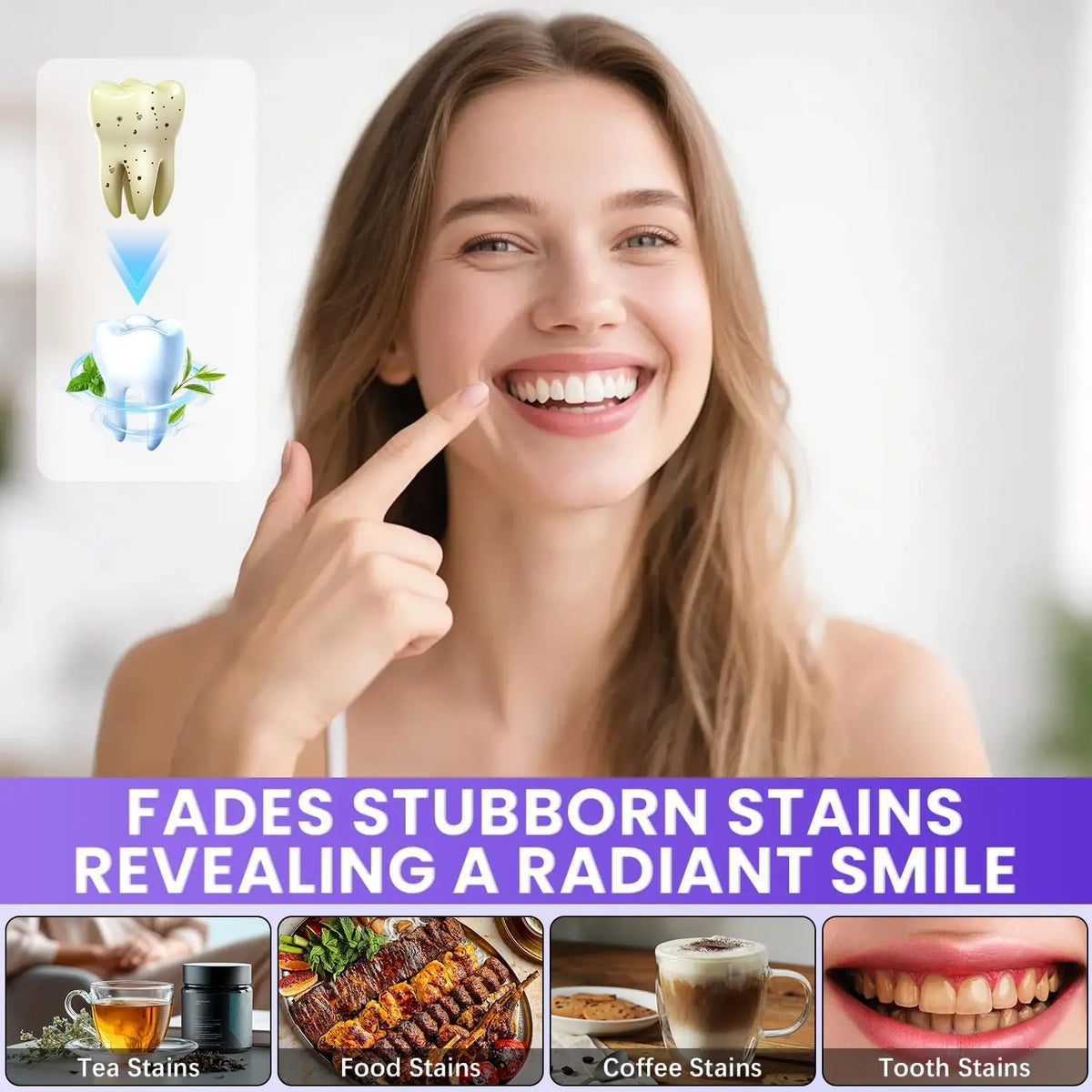 Purple Teeth Whitening Strips – Enamel Safe, Sensitive Teeth Teeth Whitening Strips QXL