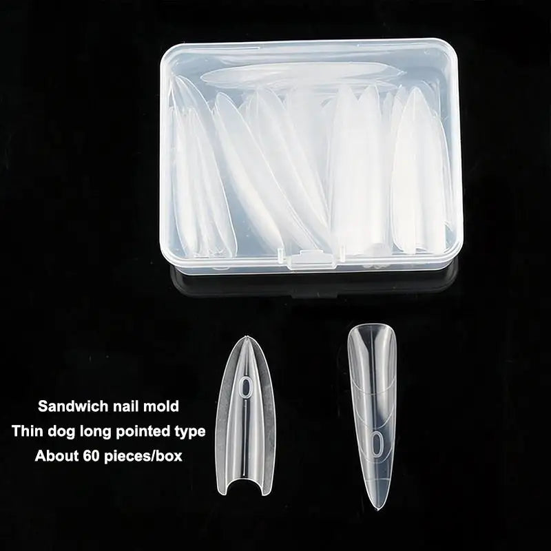 60-Pc Dual Nail Forms | Sandwich Mold for Gel & Acrylic Dual Nail Forms QXL A5