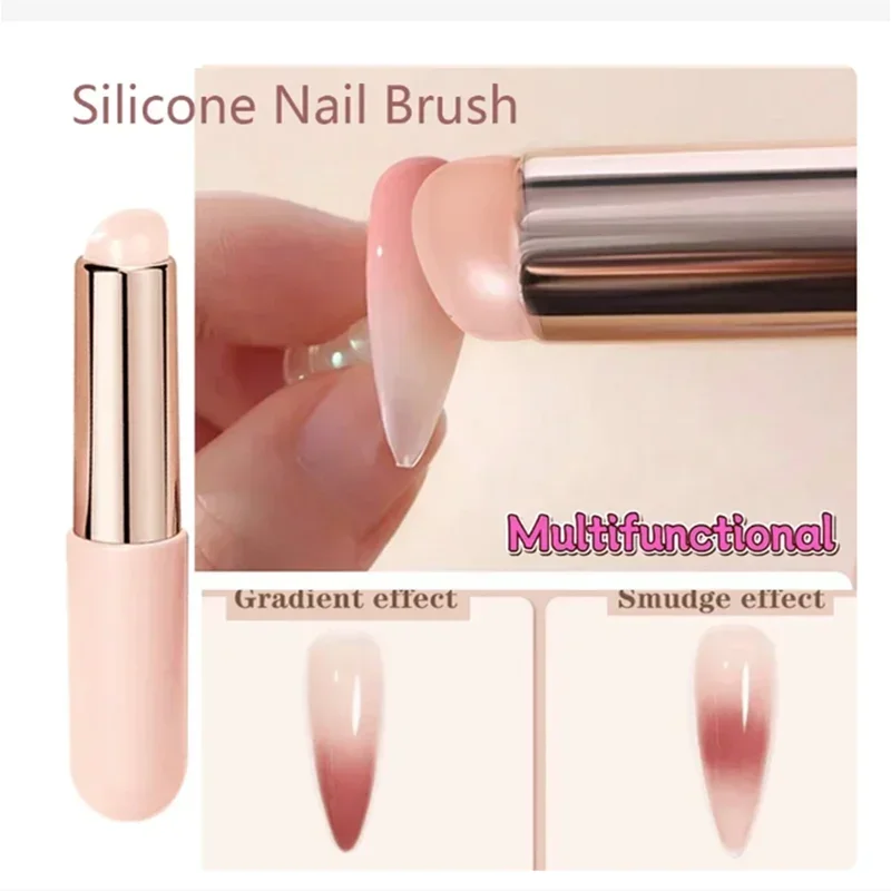 Silicone Nail Art Brush | Mirror Powder & Gradient Applicator Nail Art Applicator QXL