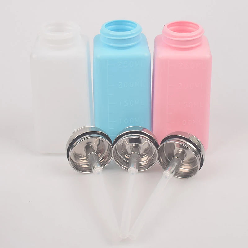 Antistatic Pump Dispenser Bottle 100/200/250ml – Nail & Alcohol Pump Dispenser Bottle QXL