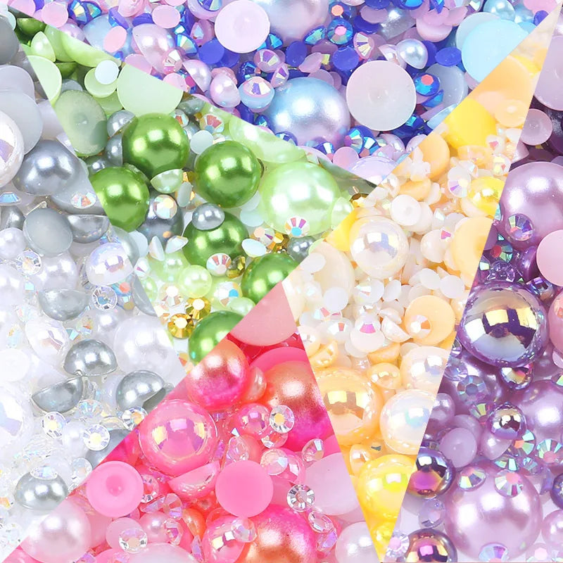 Kawaii 3D Resin Nail Art Charms | Mixed Pearl & Cartoon Decor Nail Art Charms QXL