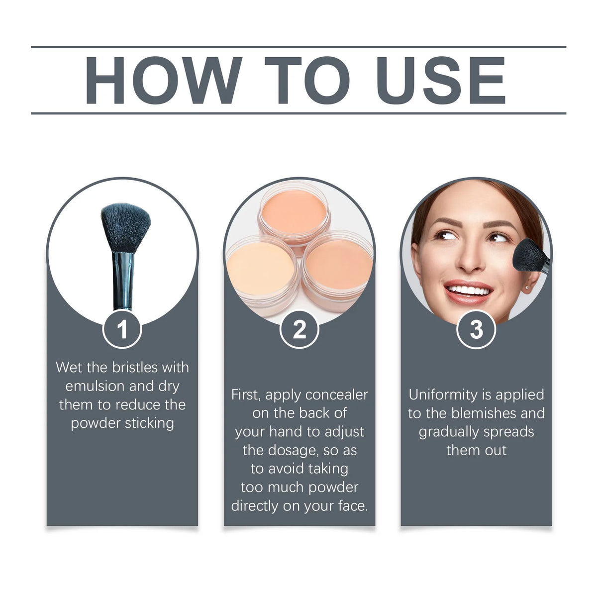 Contour Brush Set – Blush, Bronzer & Setting Powder Contour Makeup Brush QXL