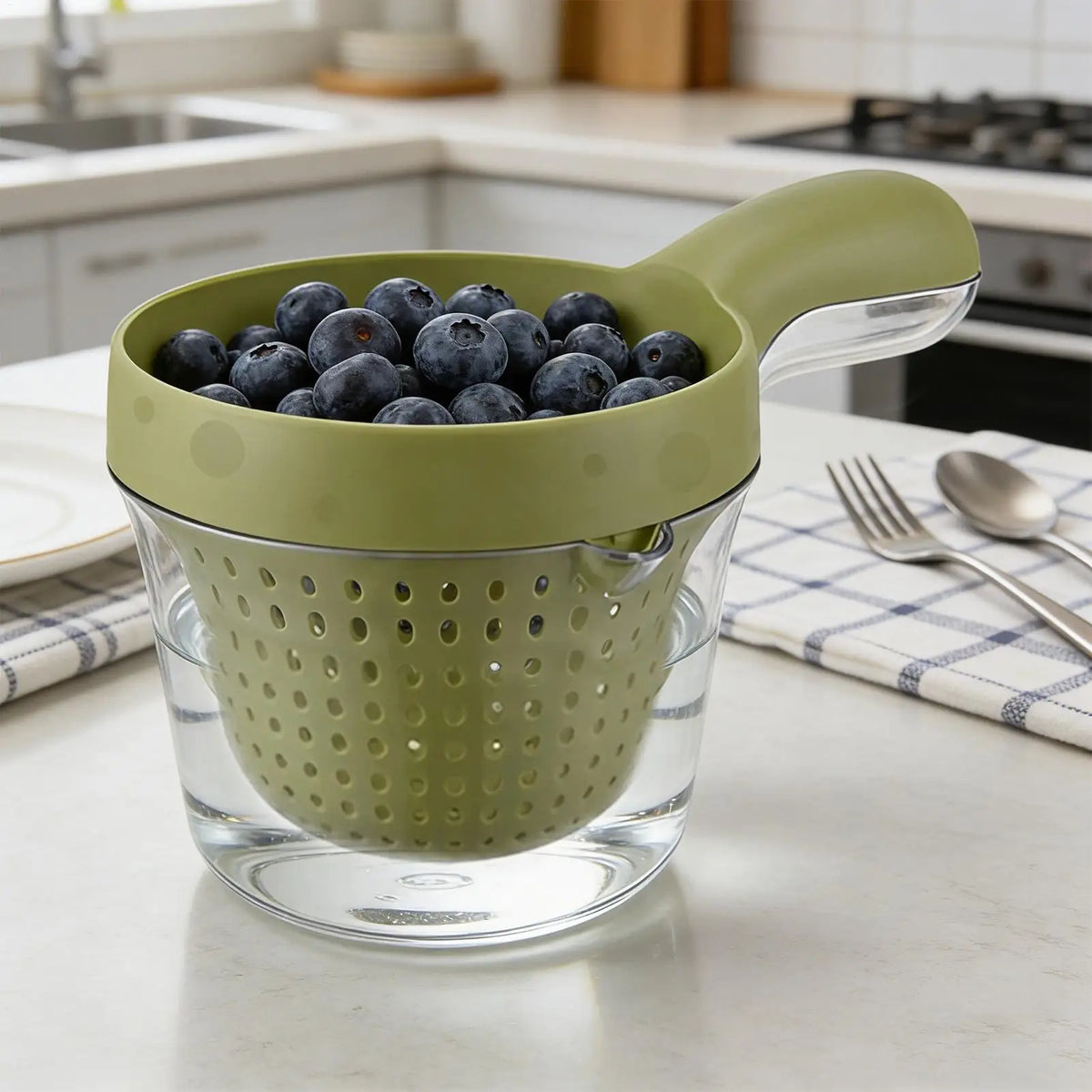Double-Layer Colander Bowl Set | Vegetable & Fruit Strainer Colander Bowl Set QXL