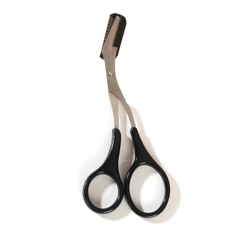 Stainless Steel Eyebrow Scissors with Comb | Brow Trimmer Eyebrow Trimmer QXL black