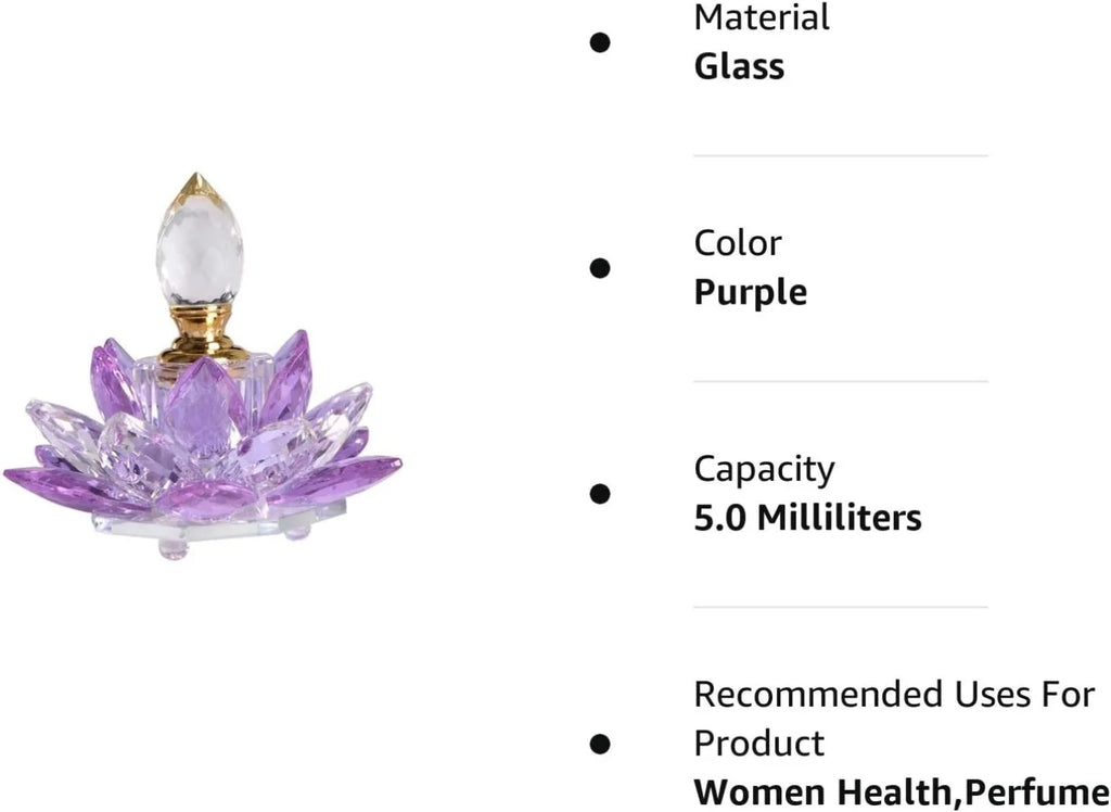 Crystal Purple Lotus Refillable Perfume Bottle | 5ml Glass Gift Refillable Perfume Bottle QXL