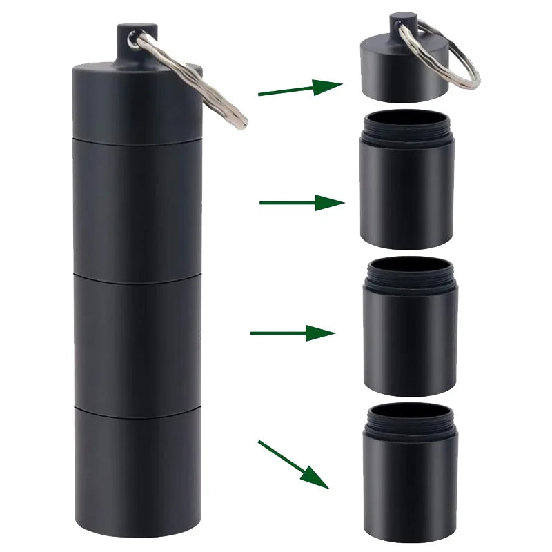 Mini Aluminum Waterproof Pill Box | 3-Grid Travel Organizer Pill Organizer Case QXL