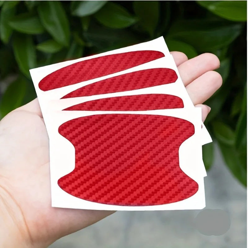 4-Pack Carbon Fiber Car Door Handle Scratch-Proof Film Car Door Protection Film QXL