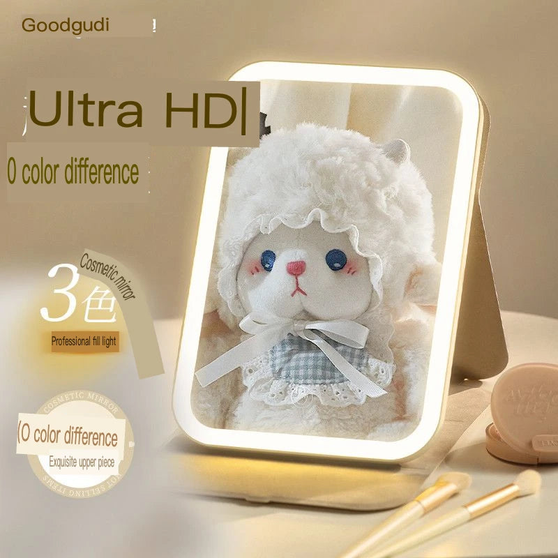 LED Lighted Makeup Mirror | Portable Folding Desktop Vanity LED Vanity Mirror QXL
