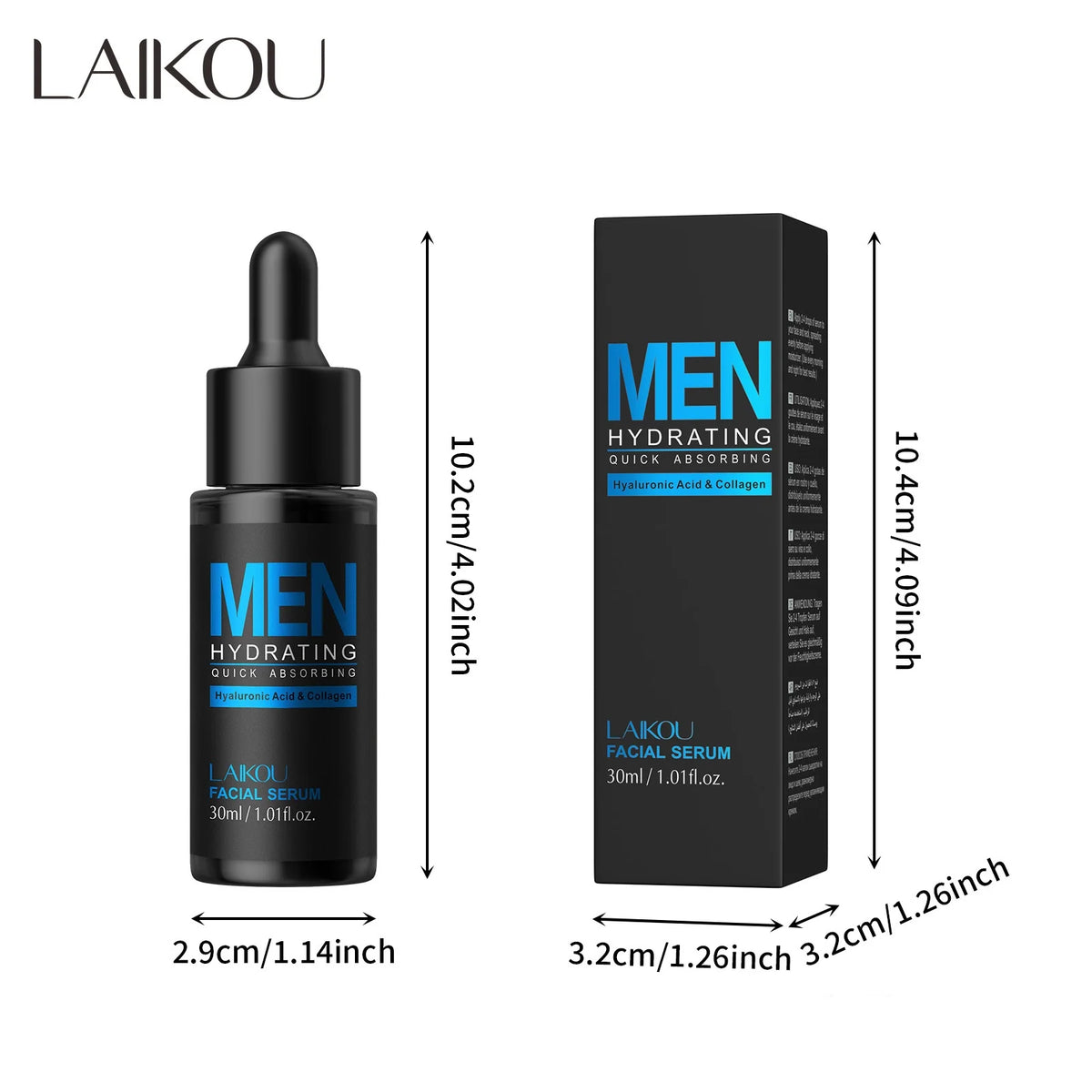 LAIKOU Men's Hyaluronic Acid Facial Serum 30ml – Hydrating Men's Facial Serum QXL 1