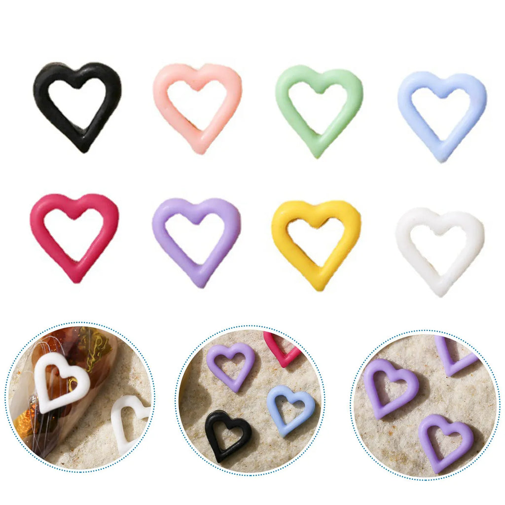 100-Pack Heart Flat Back Nail Charms | DIY Cabochons Nail Art Charms QXL Default Title