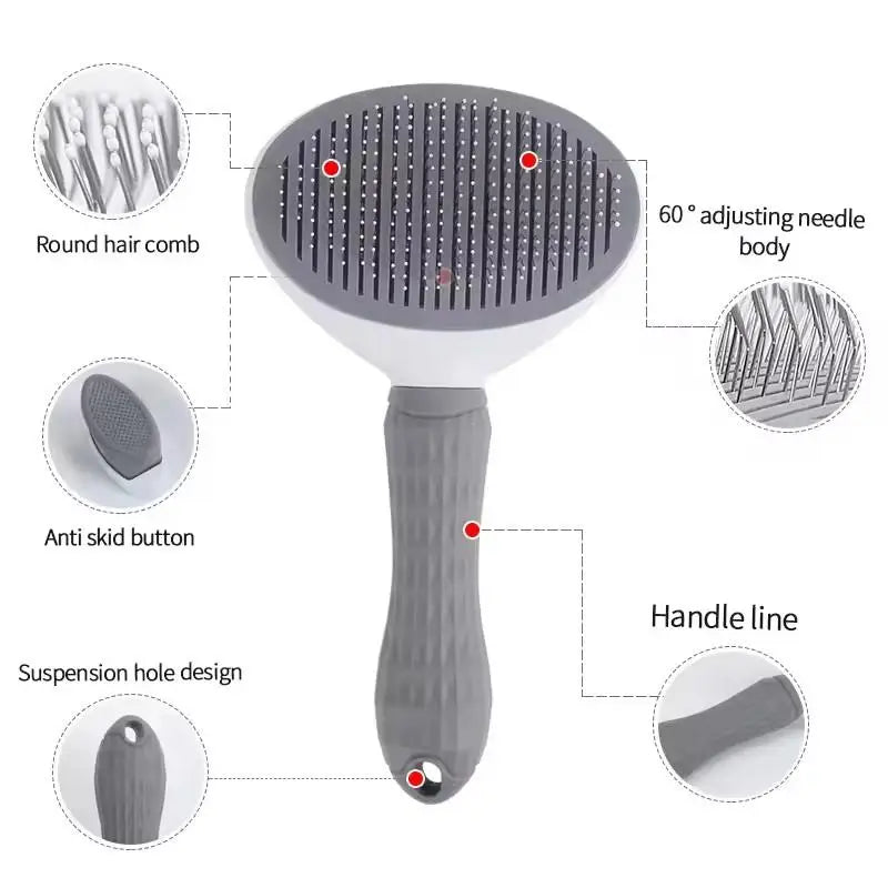 Self-Cleaning Pet Slicker Brush | Cat & Dog Grooming Comb Pet Grooming Brush QXL