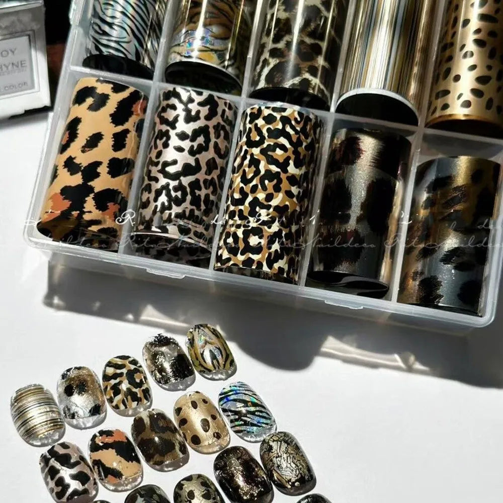 Nail Foil Stickers – Lace, Leopard & Sequin Designs Nail Foil Stickers QXL